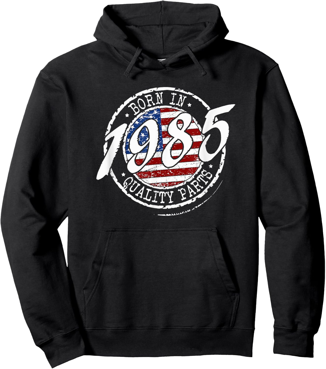 Born In 1985 Birthday, Vintage Flag Born In 1985 Birthday Hoodie - Hoodie | Black