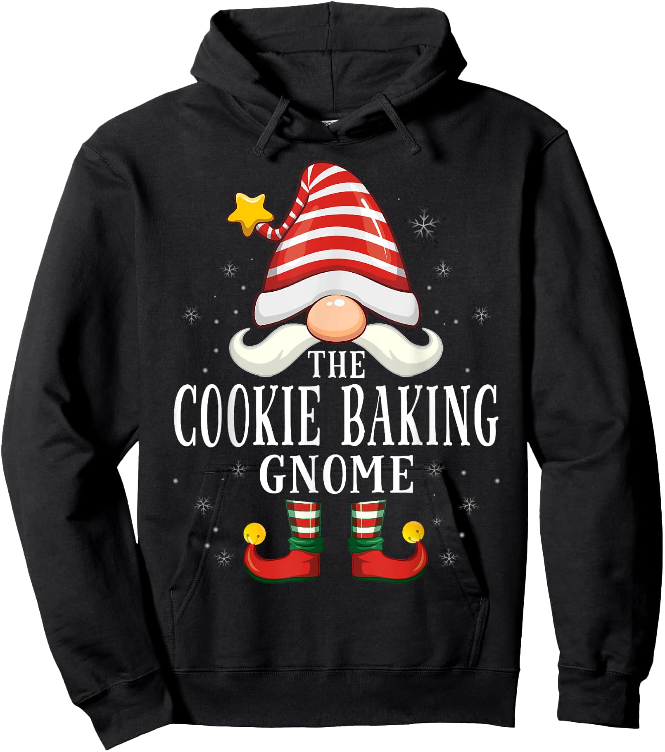 The Cookie Baking Gnome Christmas Group Family Pajama Hoodie - Hoodie | Black