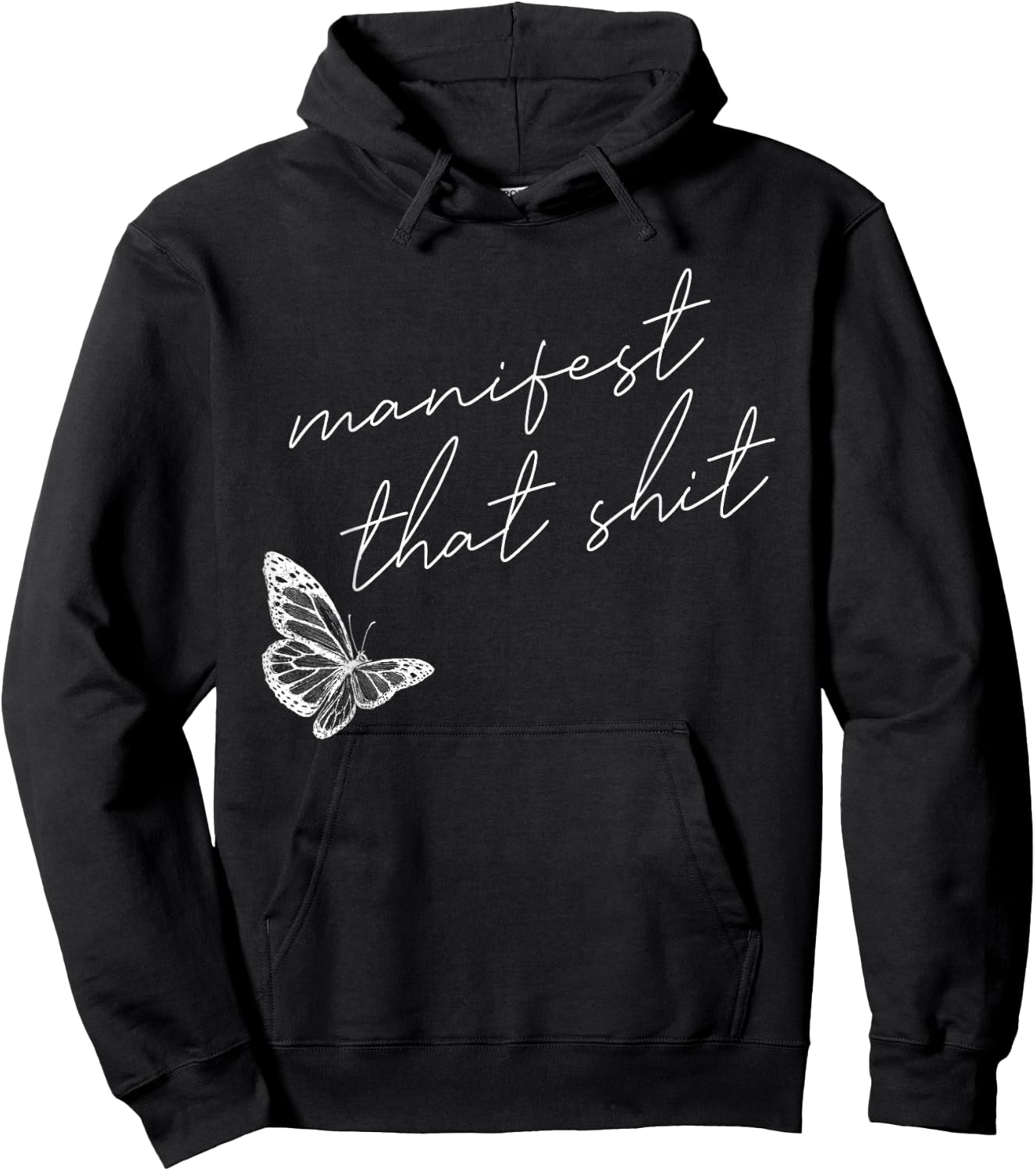 Manifest That Shit Butterfly Spirituality Hoodie - Hoodie | Black