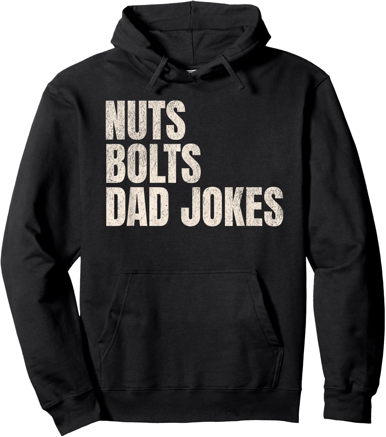 Nuts Bolts Dad Jokes Funny Father's Day Gift Handyman Hoodie - Hoodie | Black