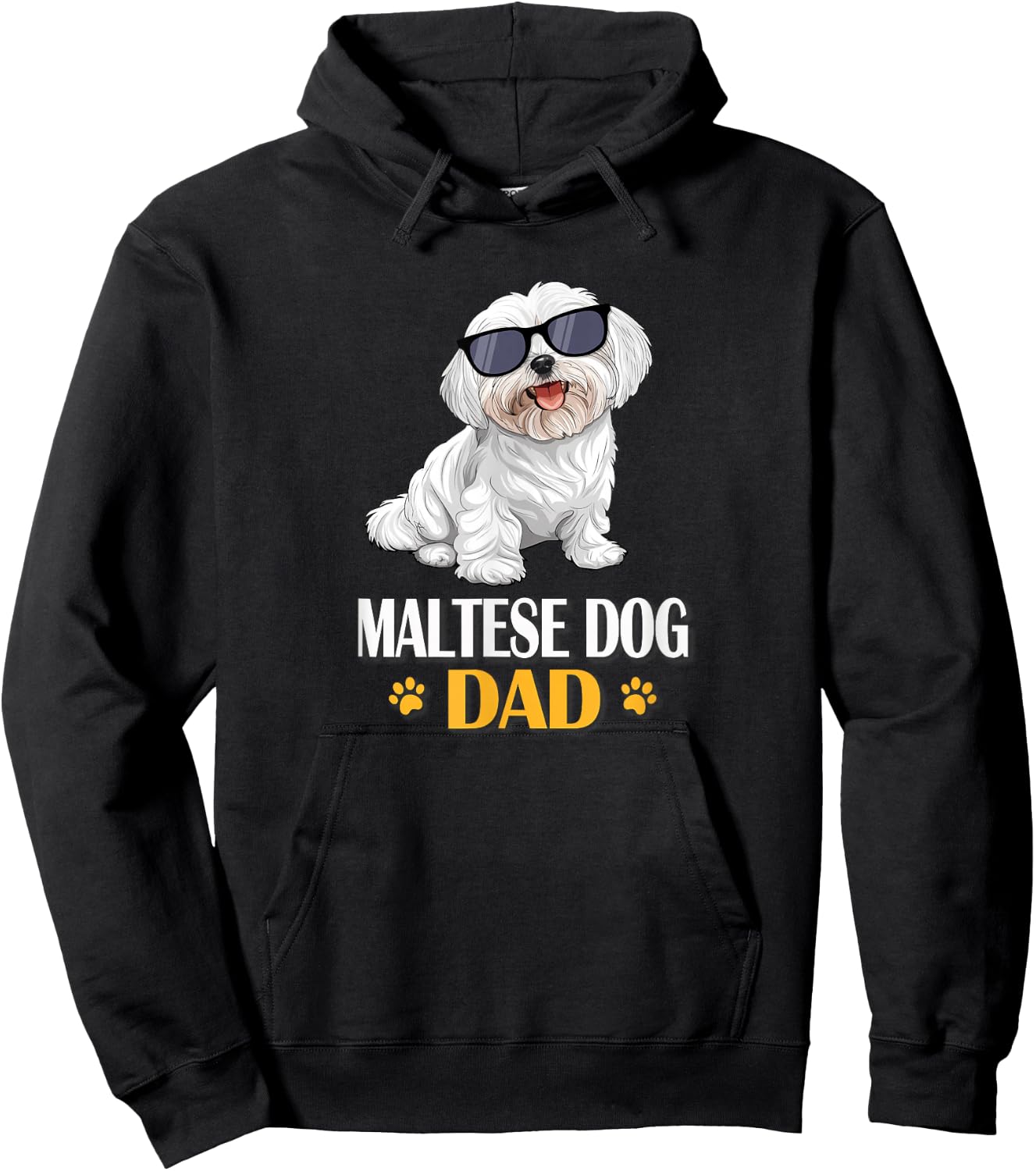 Funny Cute Sunglasses Dad Maltese Lover Hoodie - Hoodie | Black