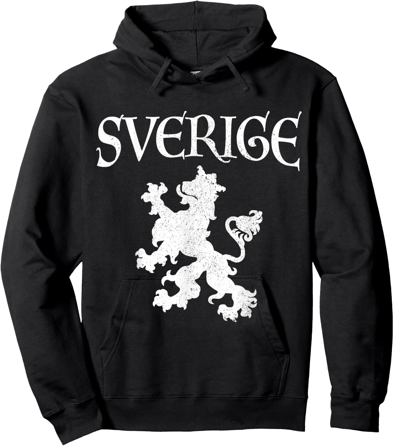 Sverige Lion Swedish Flag Pride Sweden Vintage Hoodie - Hoodie | Black