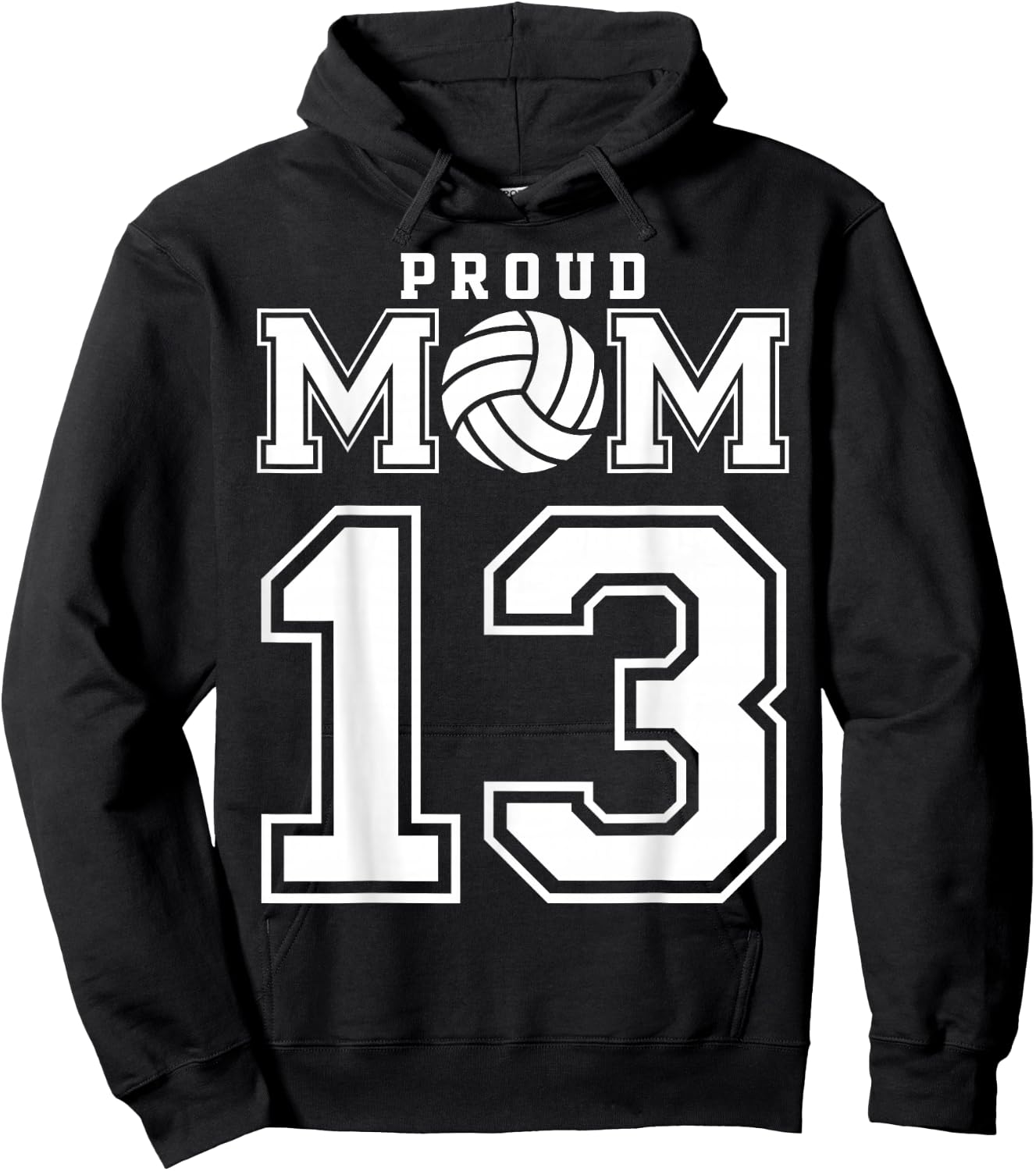 Custom Proud Volleyball Mom Number 13 Personalized Women Hoodie - Hoodie | Black