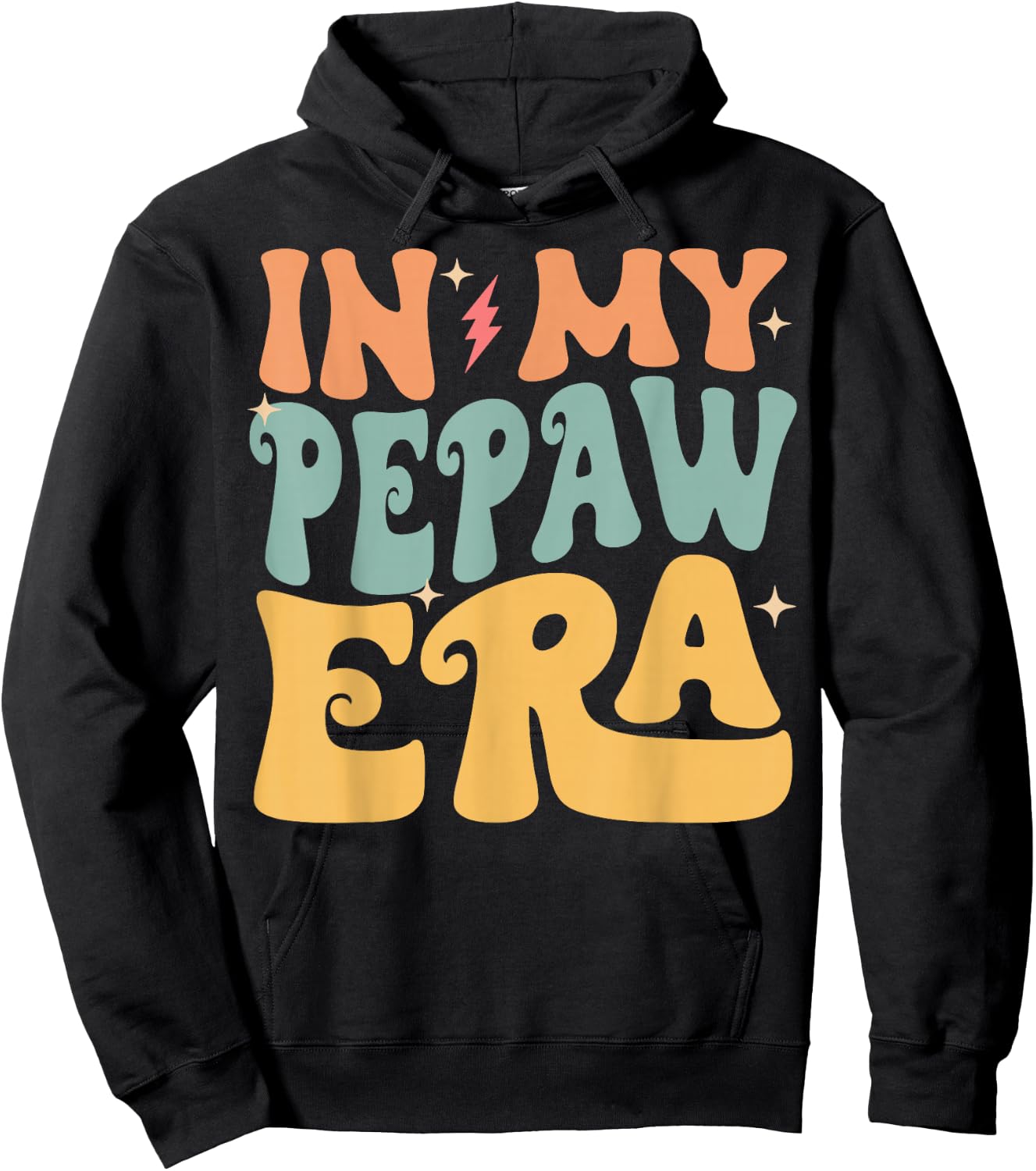 In My PEPAW Era Groovy Funny Grandpa Father's Day Hoodie - Hoodie | Black