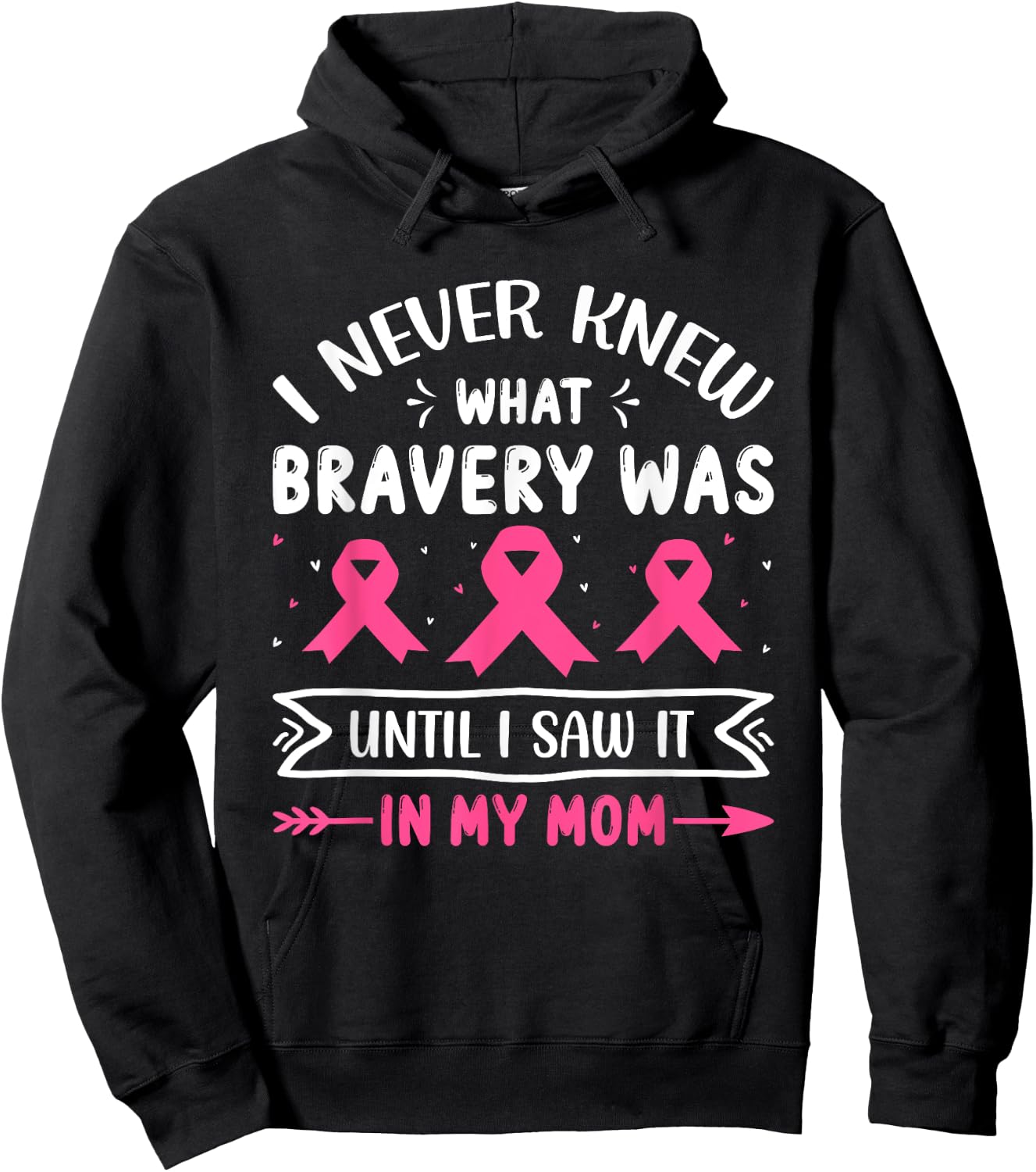 I Never Knew What Bravery Was Until I Saw It In My Mom Breas Hoodie - Hoodie | Black