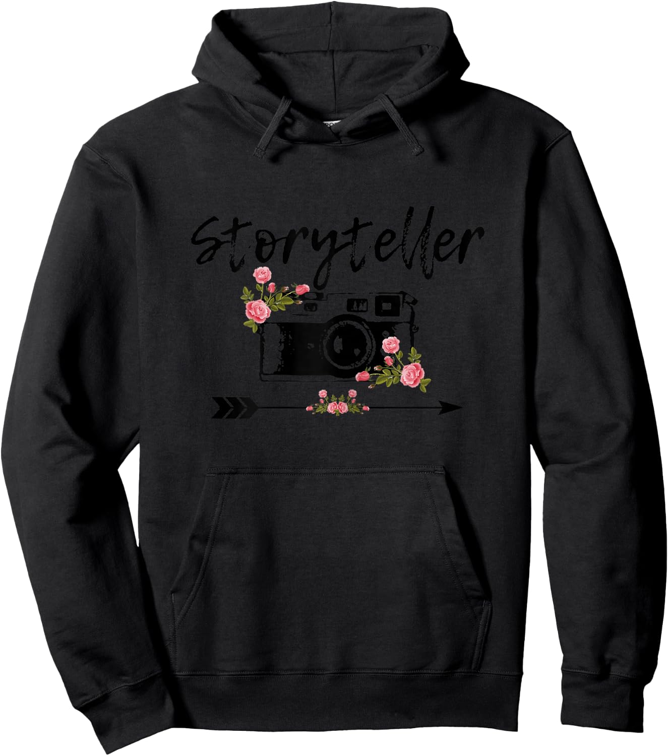 Photographer Story Plate Vintage Floral Camera Photography Hoodie - Hoodie | Black