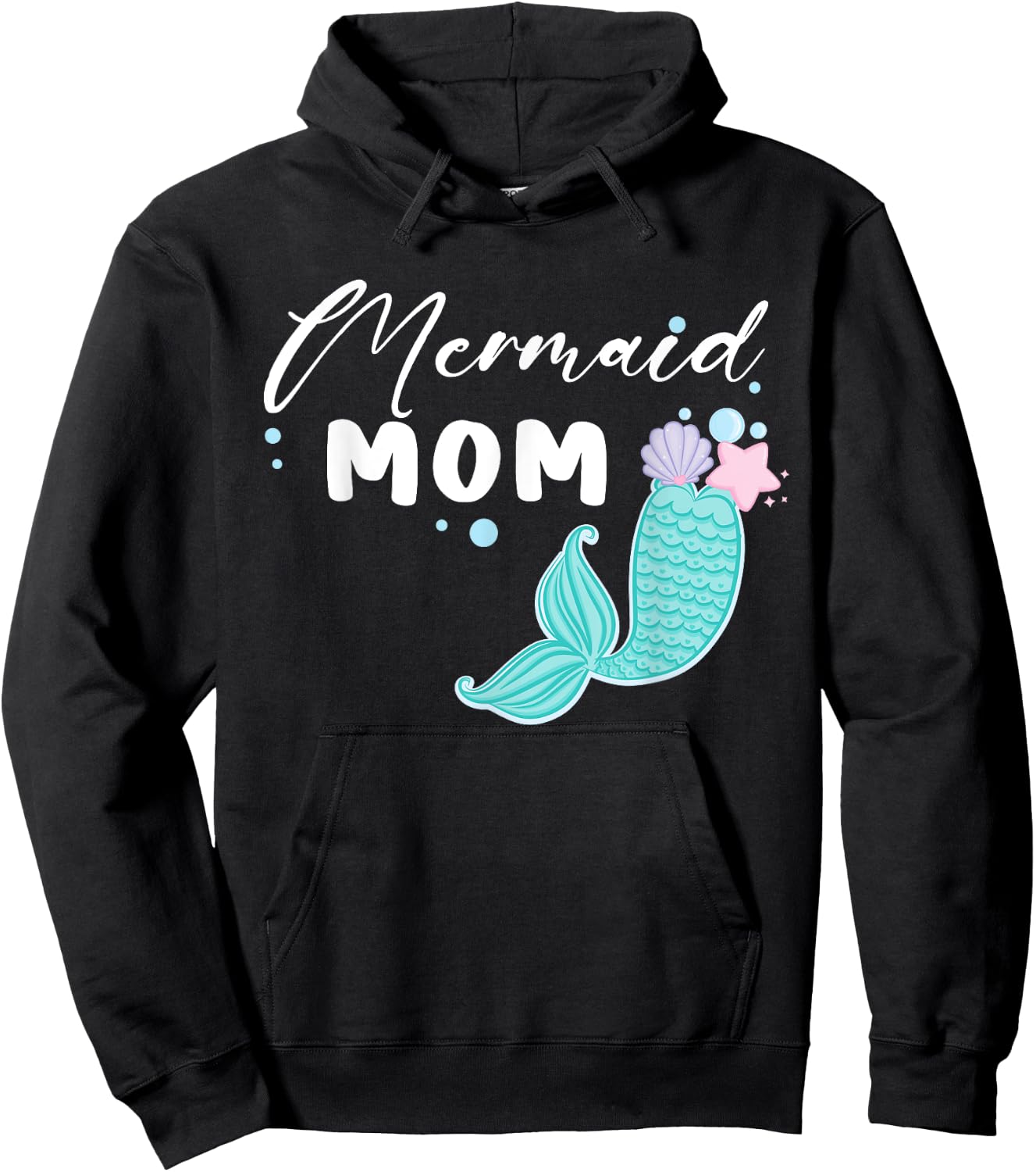 Funny Mom Mermaid Matching Family Party Mother's Day Hoodie - Hoodie | Black