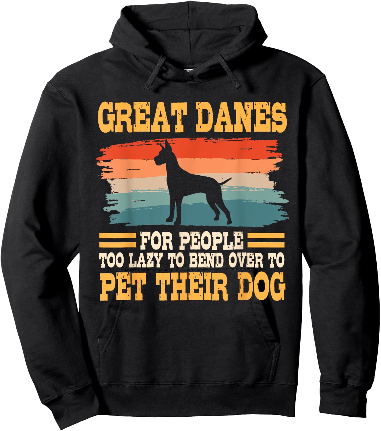 Great Dane Retro Vintage German Mastiff Gentle Dog Lover Hoodie - Hoodie | Black