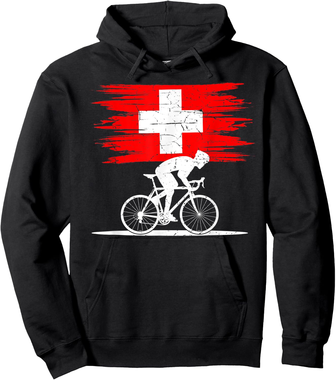 Switzerland Road Biker, Racing Velo, Rider Velo Bicycle Hoodie - Hoodie | Black