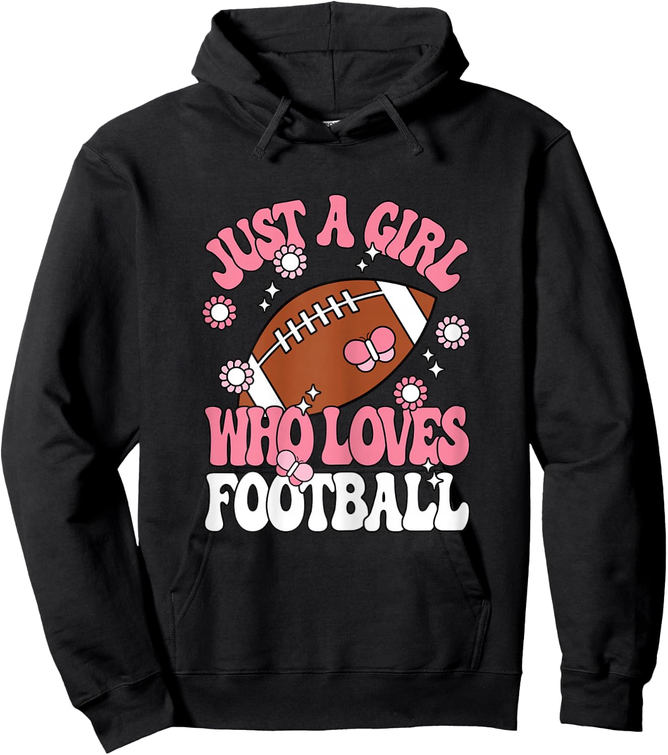 Just A Girl Who Loves Football American Football Girls Kids Hoodie - Hoodie | Black