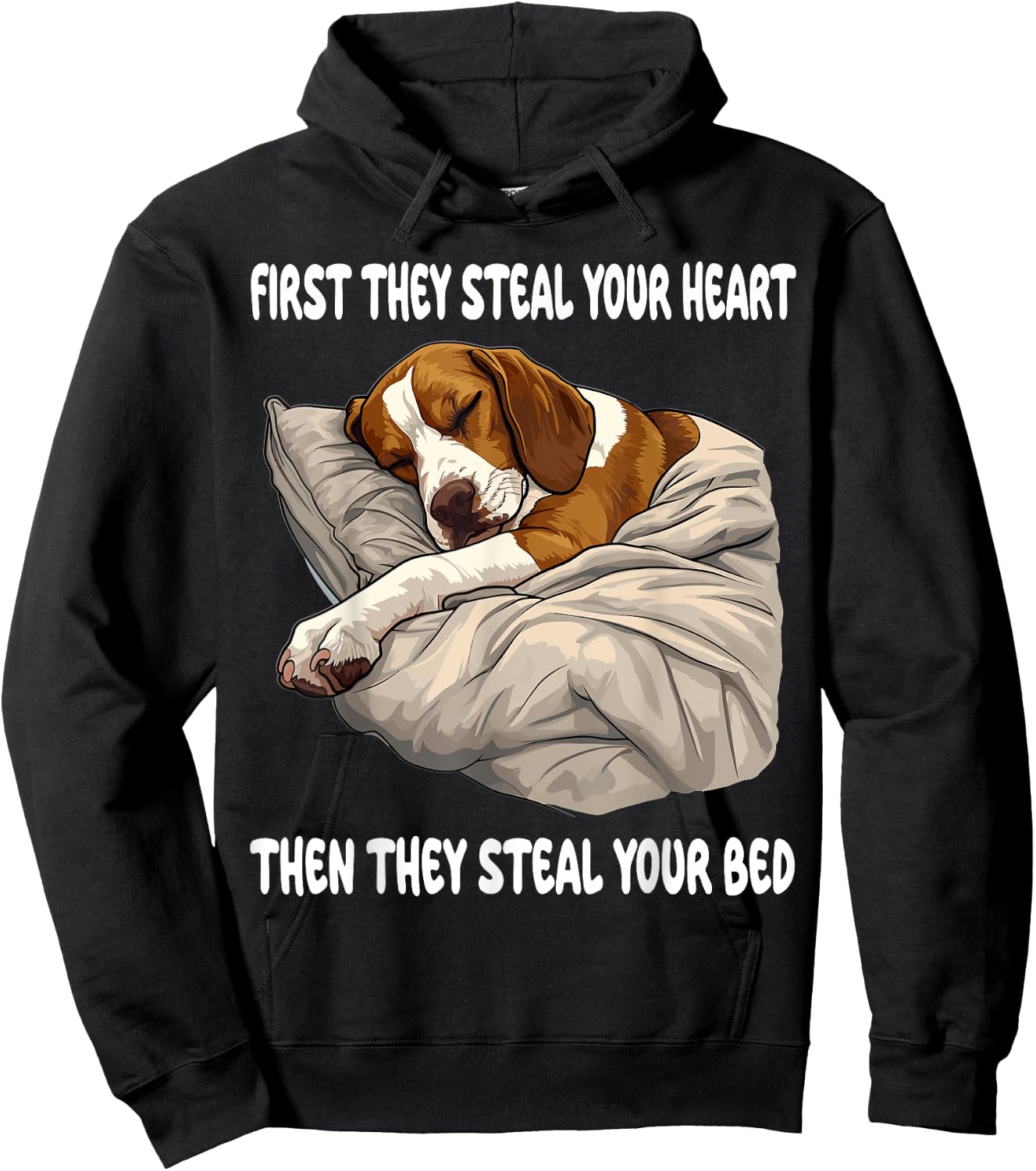 American Foxhound Sleeping Pajamas Nightgown Hoodie - Hoodie | Black