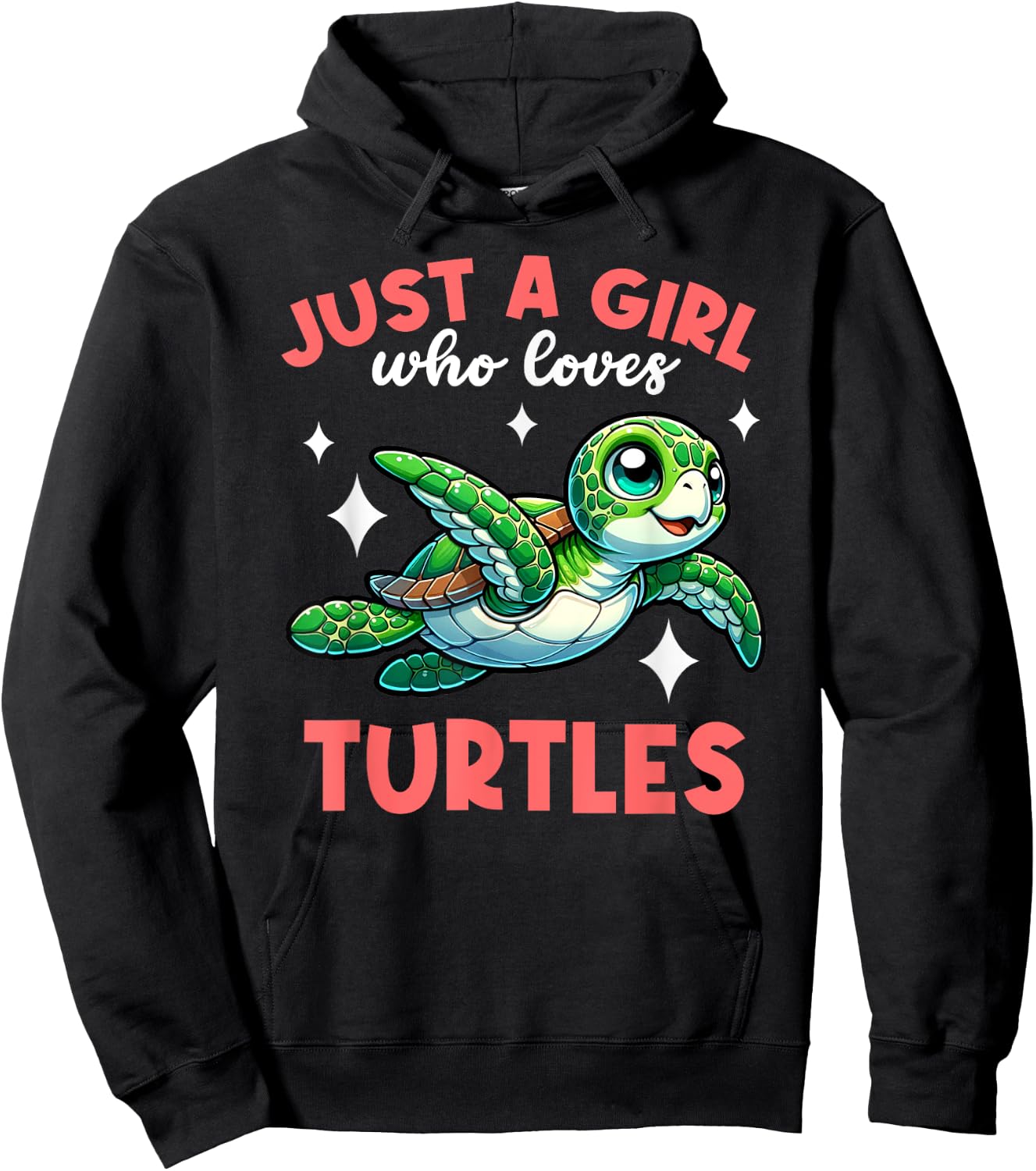 Just A Girl Who Loves Turtles Sea Turtle Lover Graphic Hoodie - Hoodie | Black
