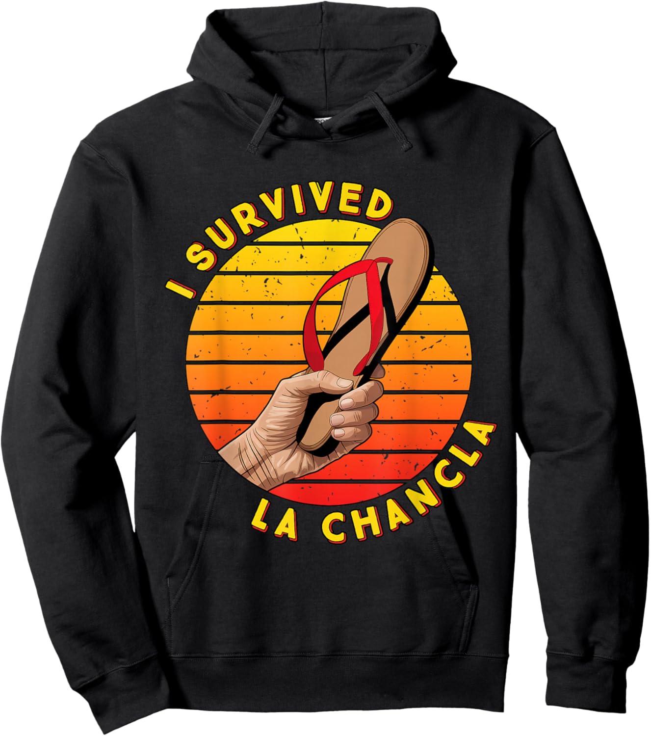 I Survived La Chancla Funny Spanish Mother Mama Spanglish Hoodie - Hoodie | Black