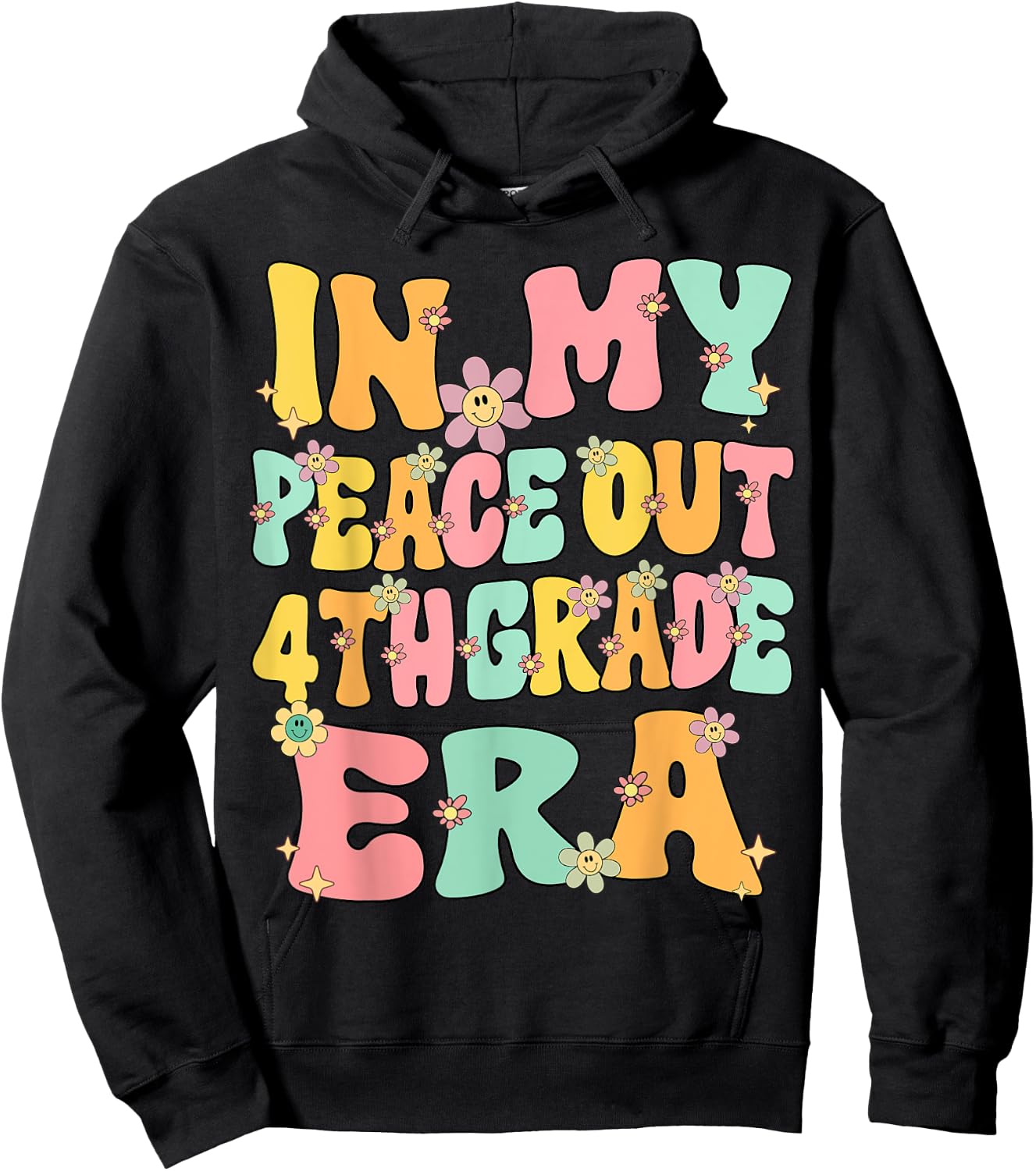 In My Peace Out 4th Grade Era Groovy Last Day Of 4th Grade Hoodie - Hoodie | Black