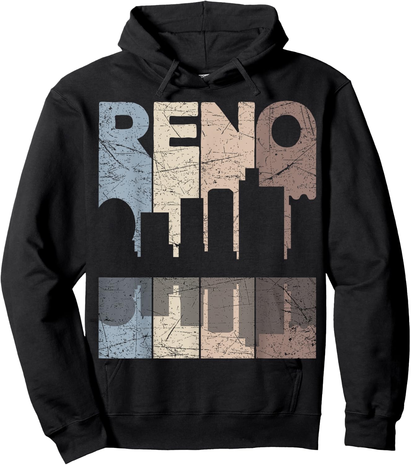 Reno Vintage Reno Nevada Retro Reno Skyline Hoodie - Hoodie | Black