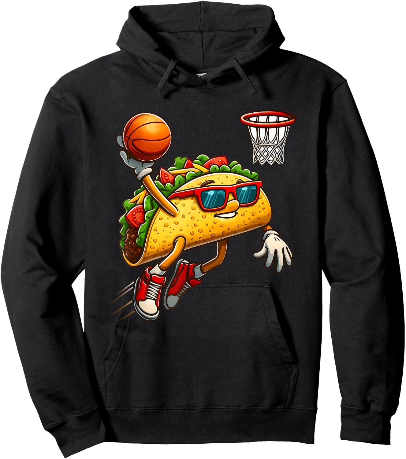 Slam Dunk Fiesta - Basketball Taco Fun Hoodie - Hoodie | Black
