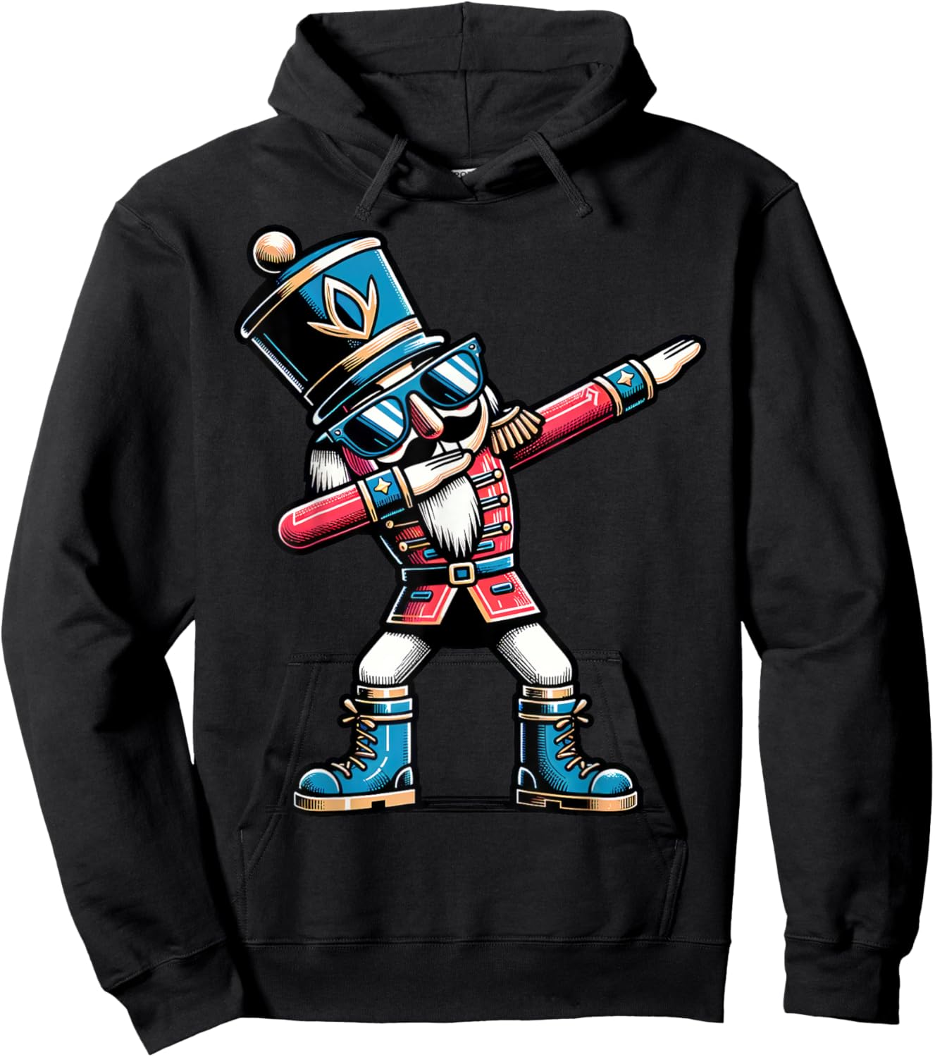 Christmas Nutcracker Dabbing Boys Santa Xmas Funny Hoodie - Hoodie | Black