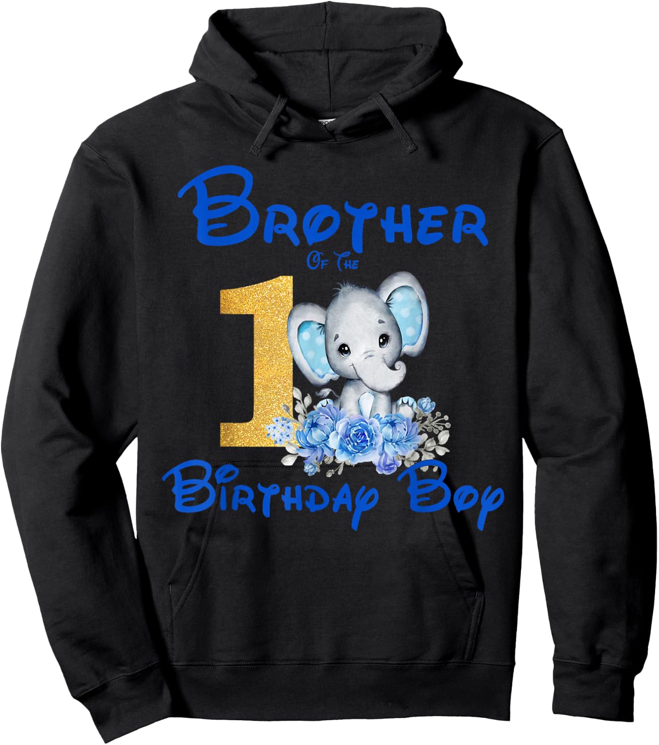 Brother Of The Birthday Boy Elephant Family Matching Hoodie - Hoodie | Black