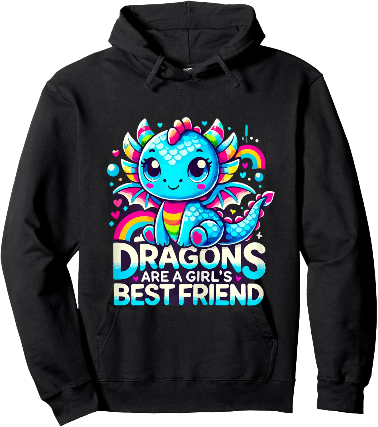 Dragons are a Girl's Best Friend Hoodie - Hoodie | Black