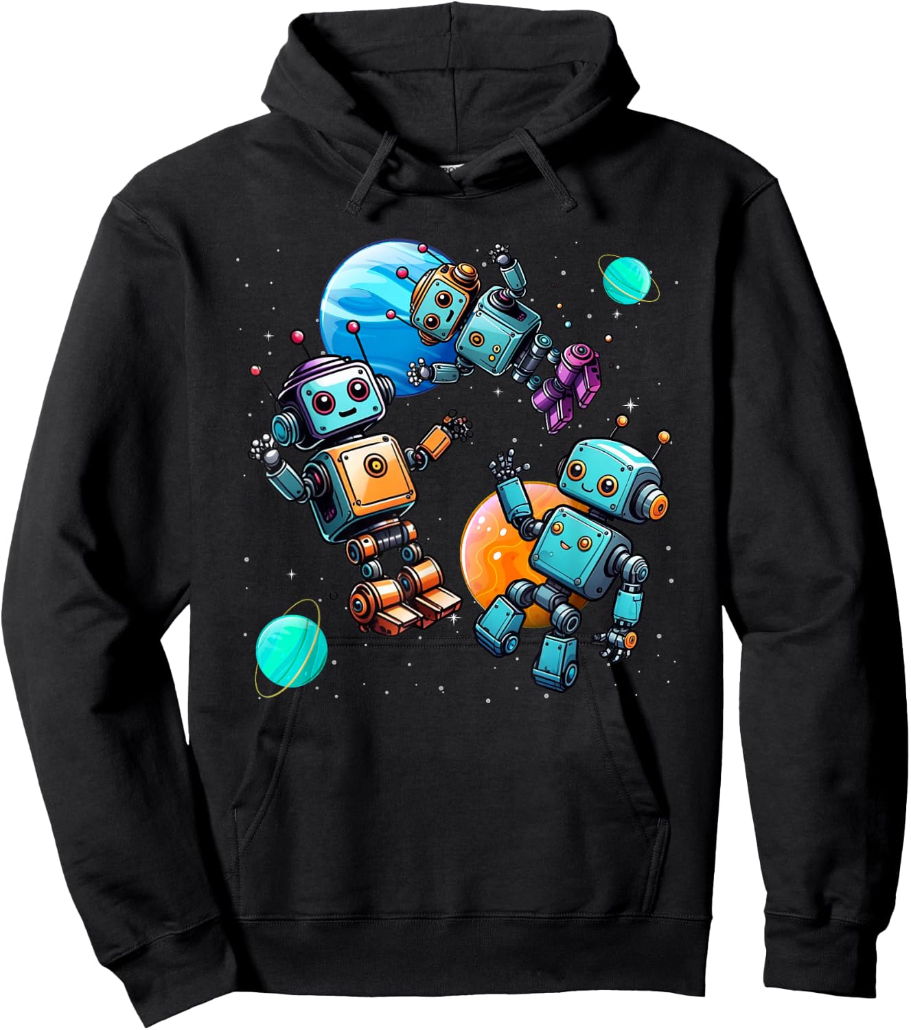 Funny Robot Robotics Apparel -Adult , Black, Small, Short Sleeve, Modern Humorous Robotics Design Hoodie - Hoodie | Black