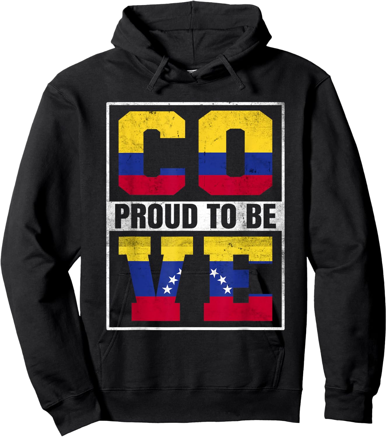Proud Colombian Venezuelan Mix Colombia and Venezuela Hoodie - Hoodie | Black