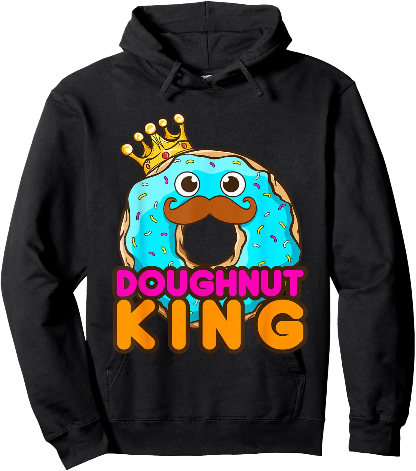 Doughnut King Funny Donut Donuts Men Boys Hoodie - Hoodie | Black