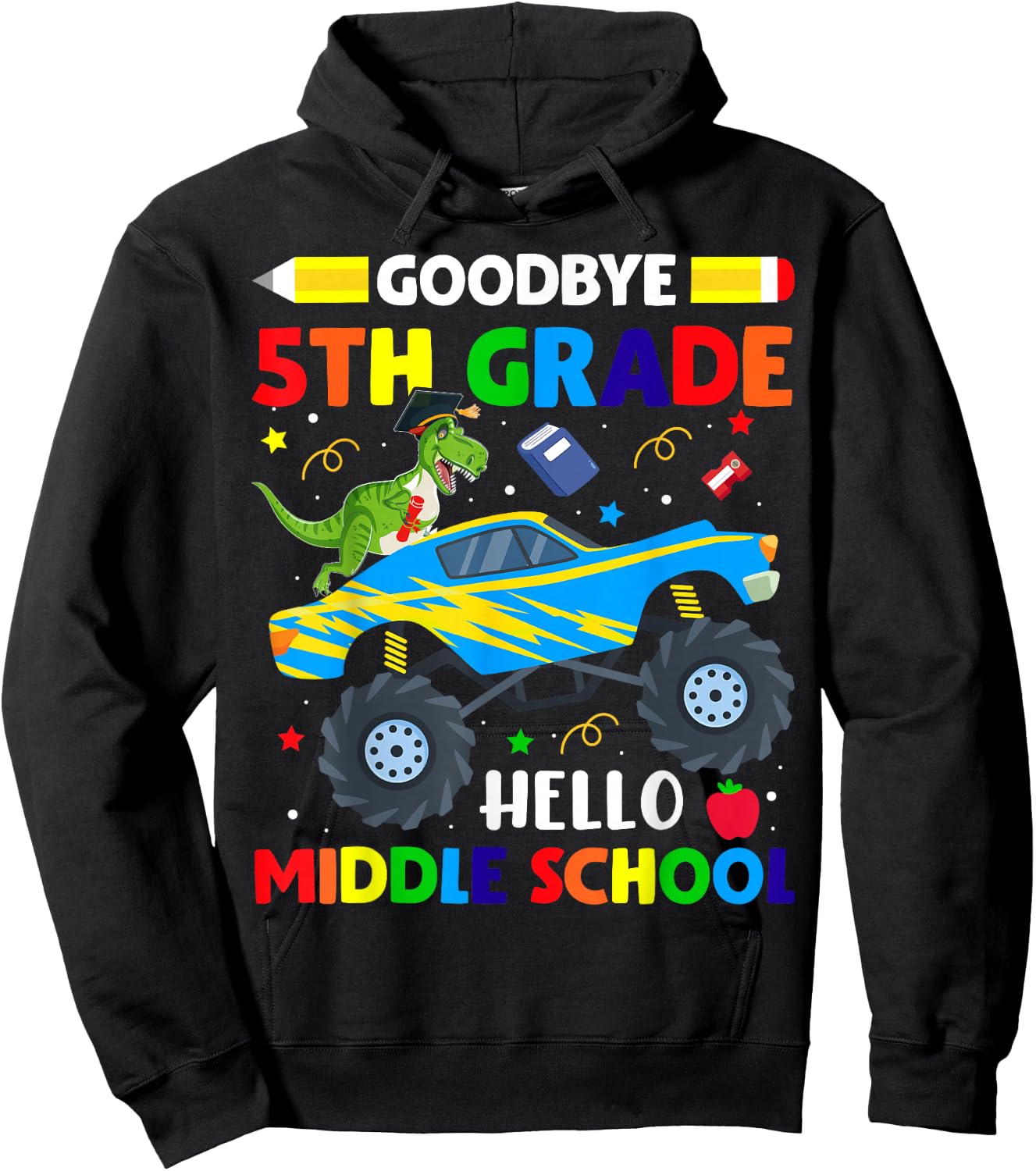 Goodbye 5th Grade Hello Middle School Graduation Class 2024 Hoodie - Hoodie | Black