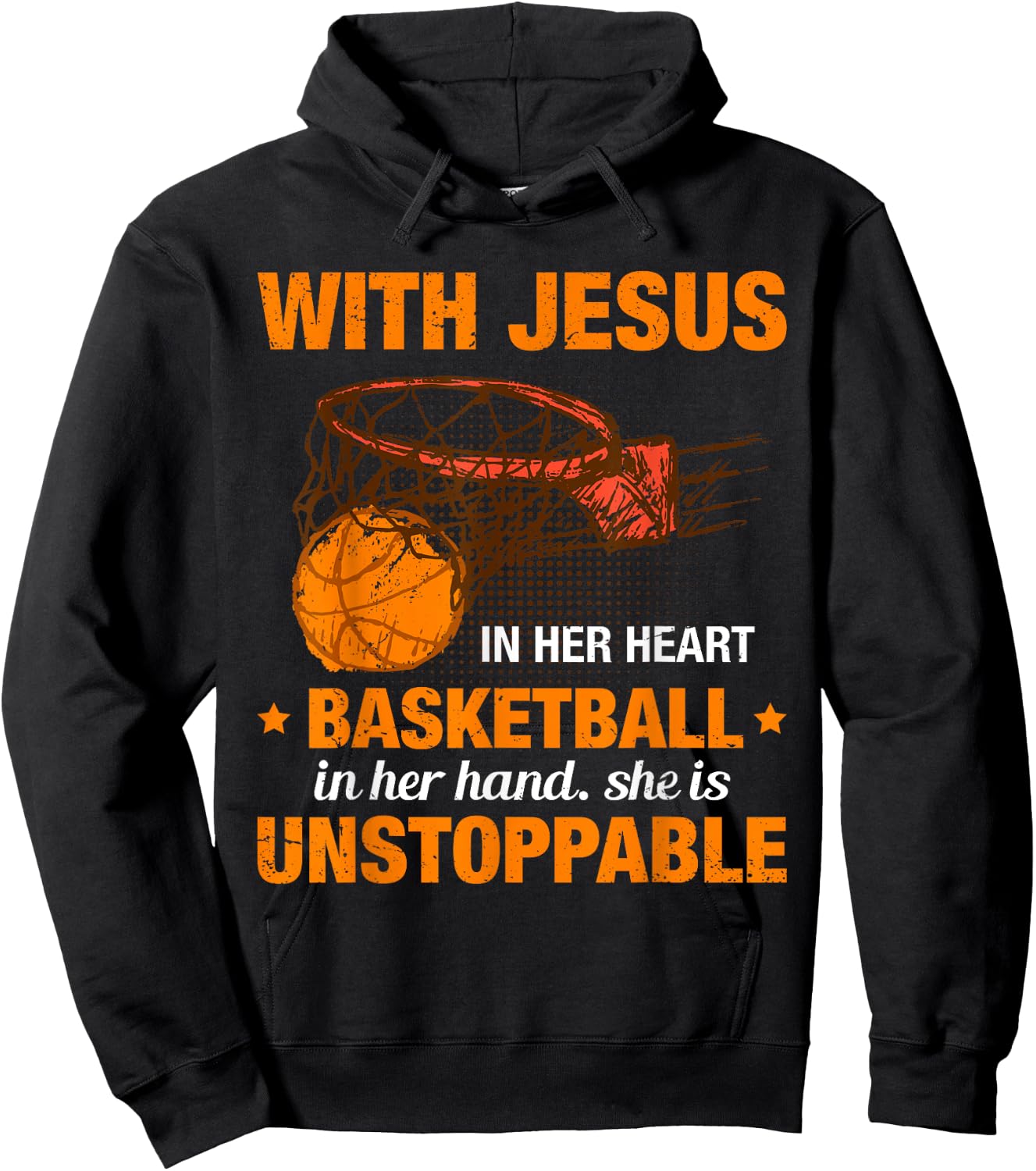 Christian Basketball Girl Religious Jesus Basketball Lover Hoodie - Hoodie | Black