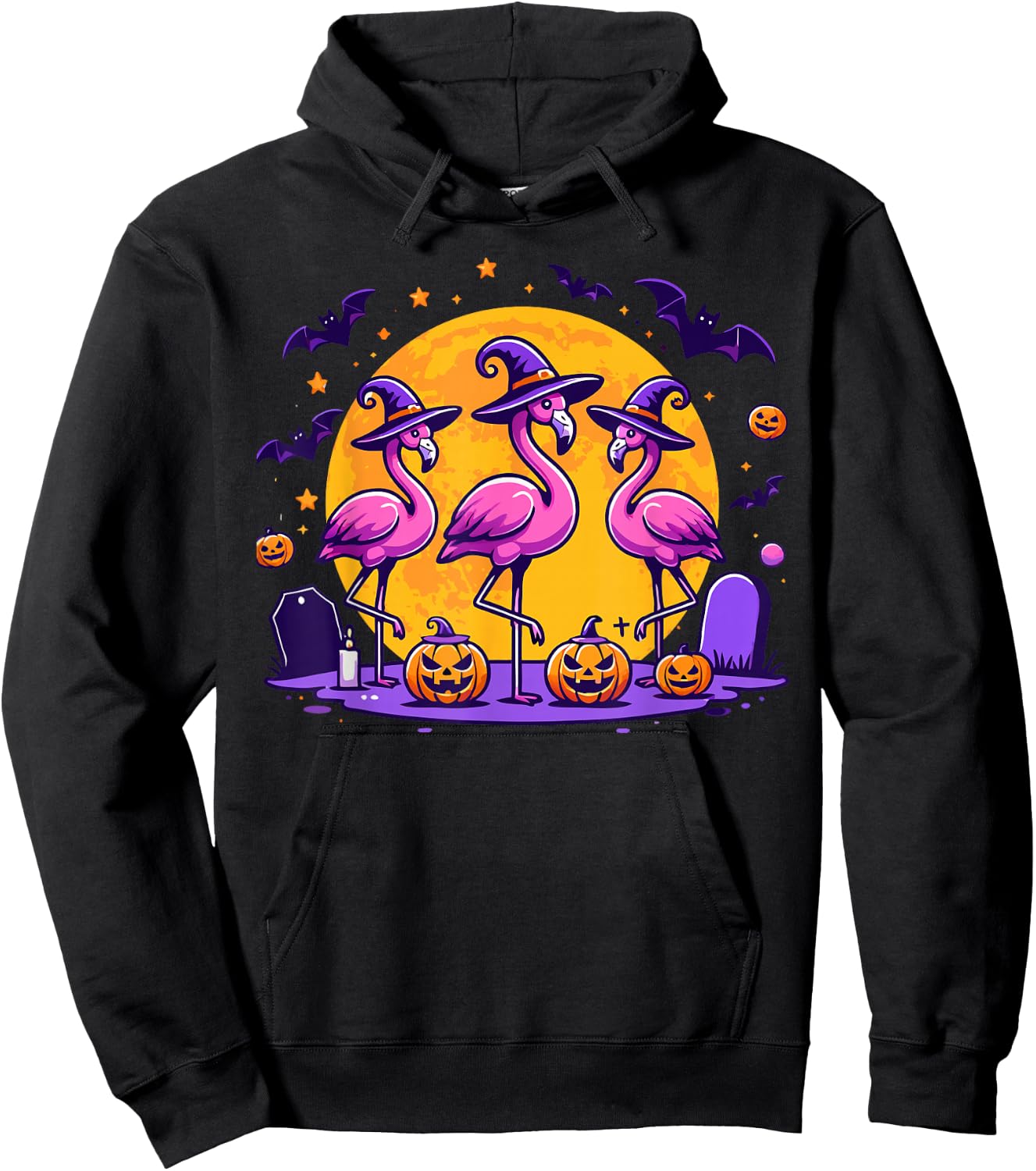 Happy Flamingoween Funny Flamingo Halloween Costume Hoodie - Hoodie | Black