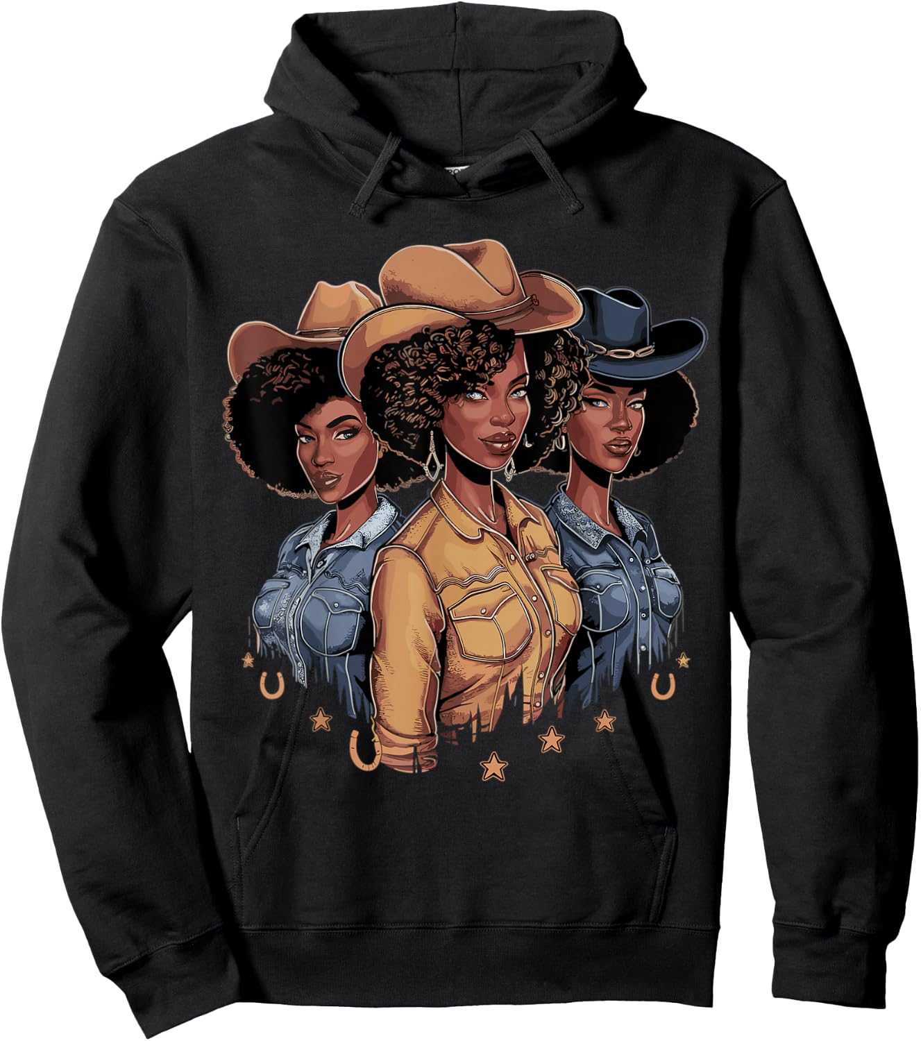 Black Cowgirl Rodeo Melanin Hoodie - Hoodie | Black