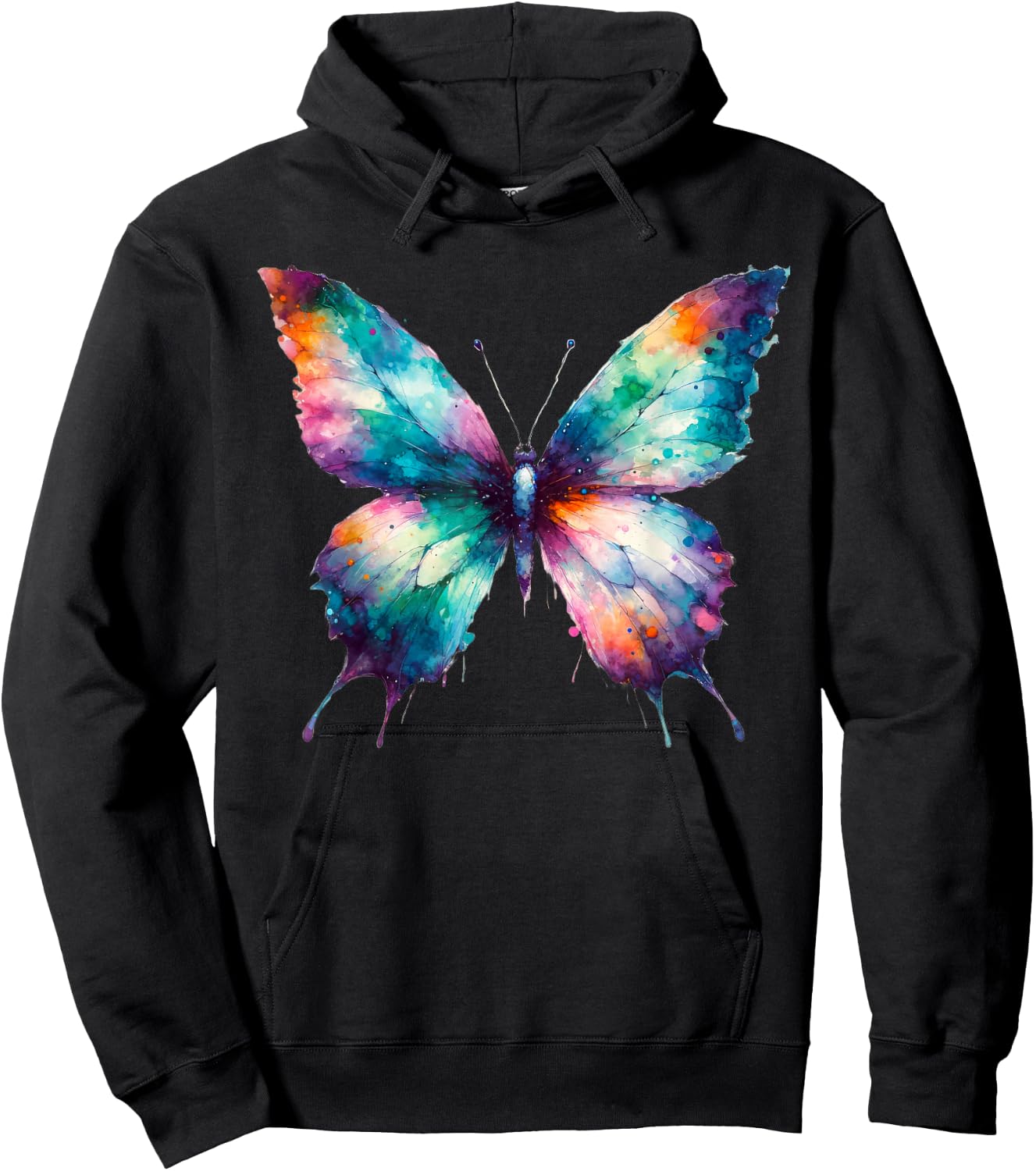 Watercolor Butterfly Art Butterflies , Small, Black Hoodie - Hoodie | Black