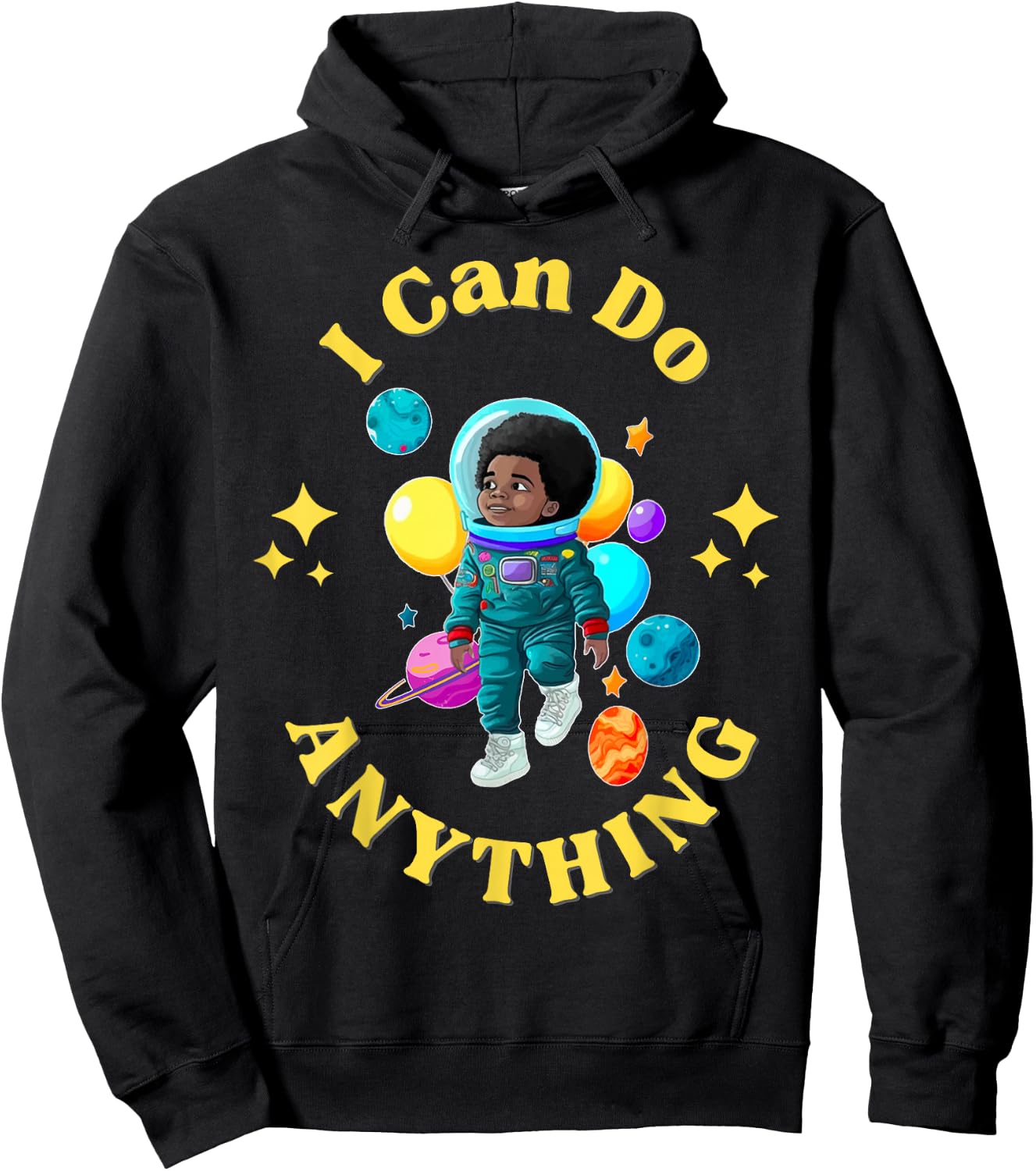 I Can Do Anything African American Boy Hoodie - Hoodie | Black