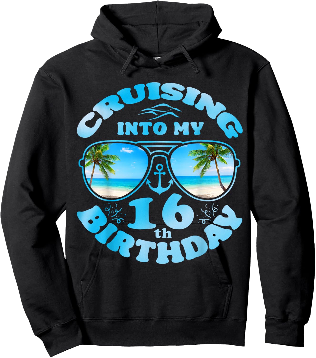 Cruising Into My 16th Birthday-16th Birthday Cruise 2024 Hoodie - Hoodie | Black