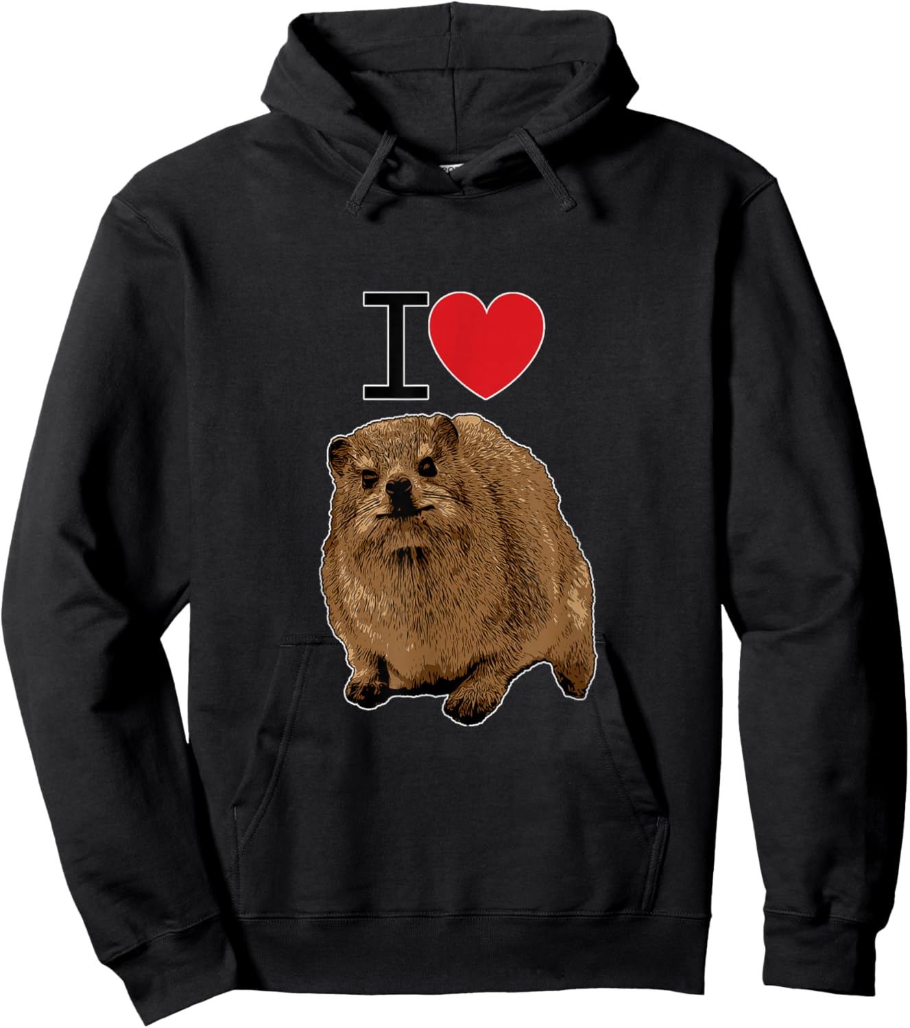 I love Rock Hyraxes | I love Daisies | I love Rabbits Hoodie - Hoodie | Black