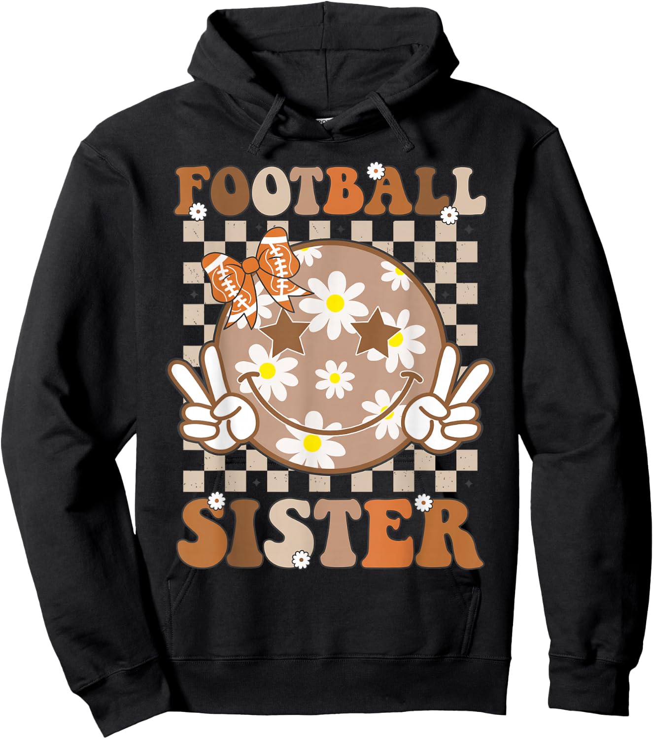 Football Sister Shirt For Girls Women Toddler Sport Lover Hoodie - Hoodie | Black
