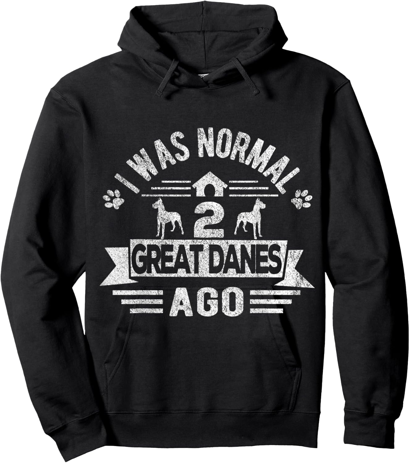 Funny Two Great Danes Dog Owner Great Dane Mom Retro Hoodie - Hoodie | Black