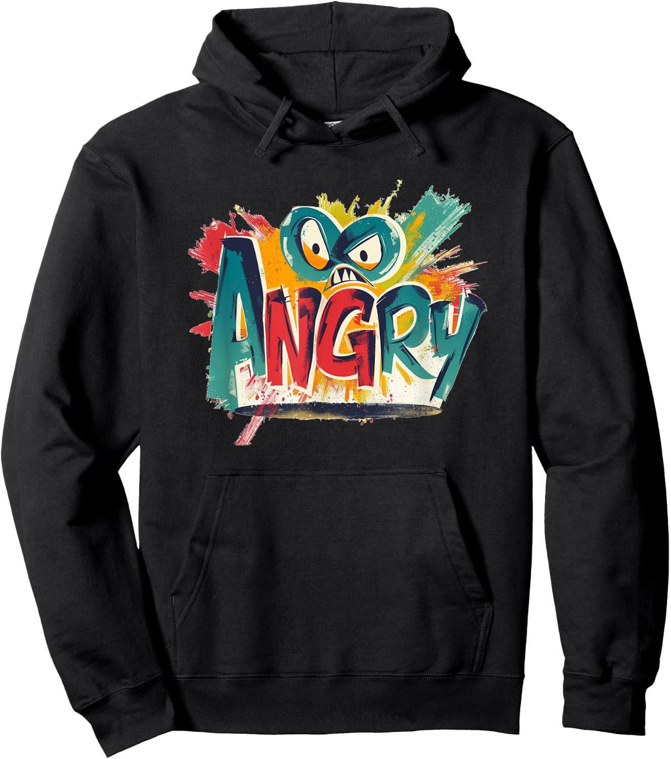 Colorful Angry Saying Costume Hoodie - Hoodie | Black