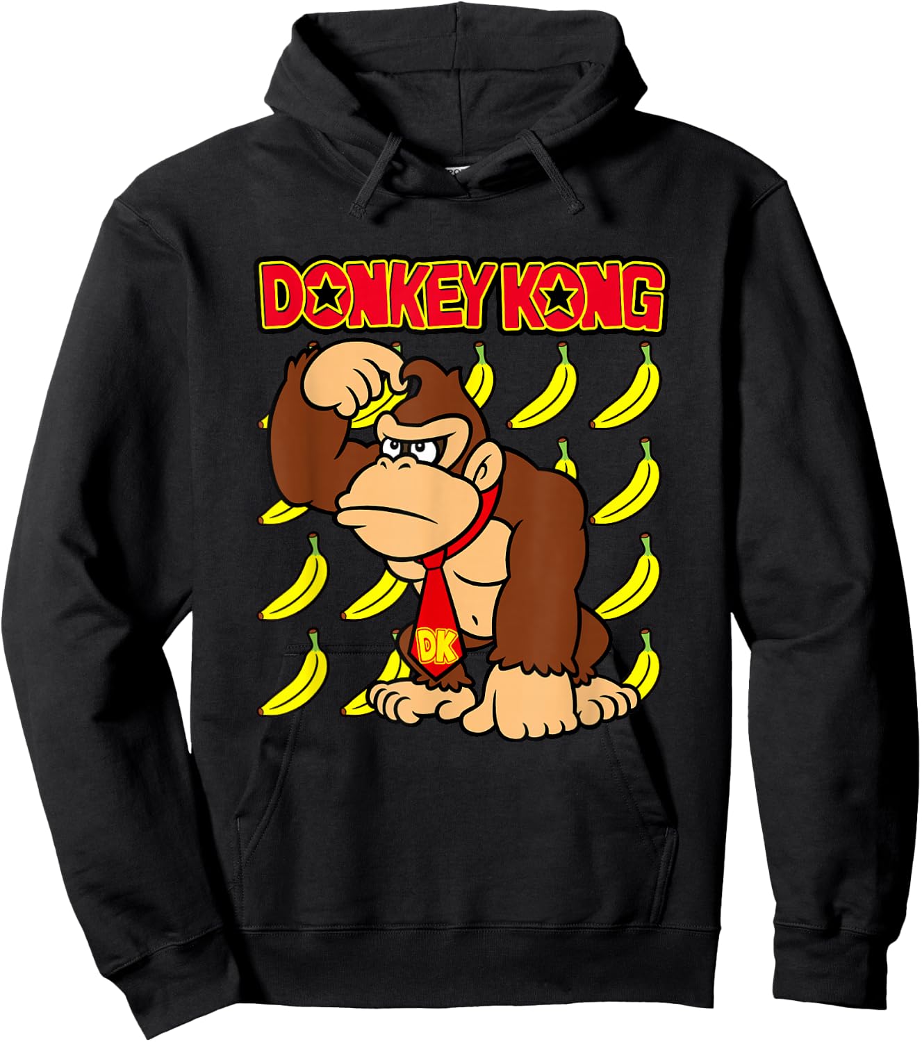 Donkey Kong Ape Thoughts Banana Background Hoodie - Hoodie | Black
