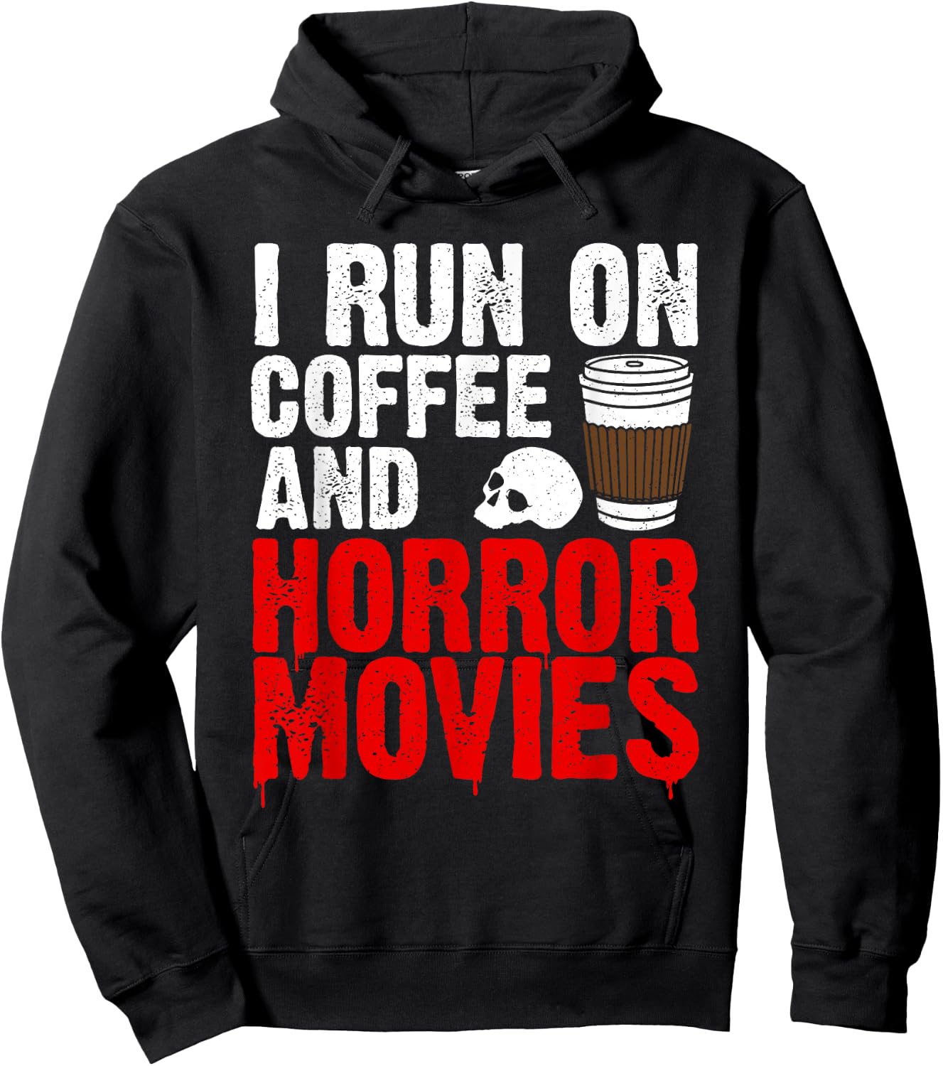 Funny Horror Movie Art Women Coffee Horror Movies Hoodie - Hoodie | Black