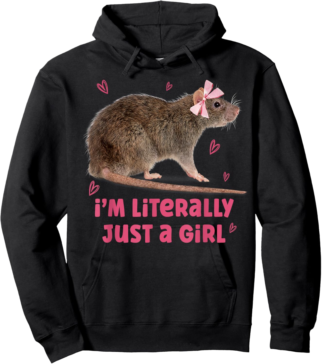 I'm Literally Just A Girl Funny Rat Pet Lover Hoodie - Hoodie | Black