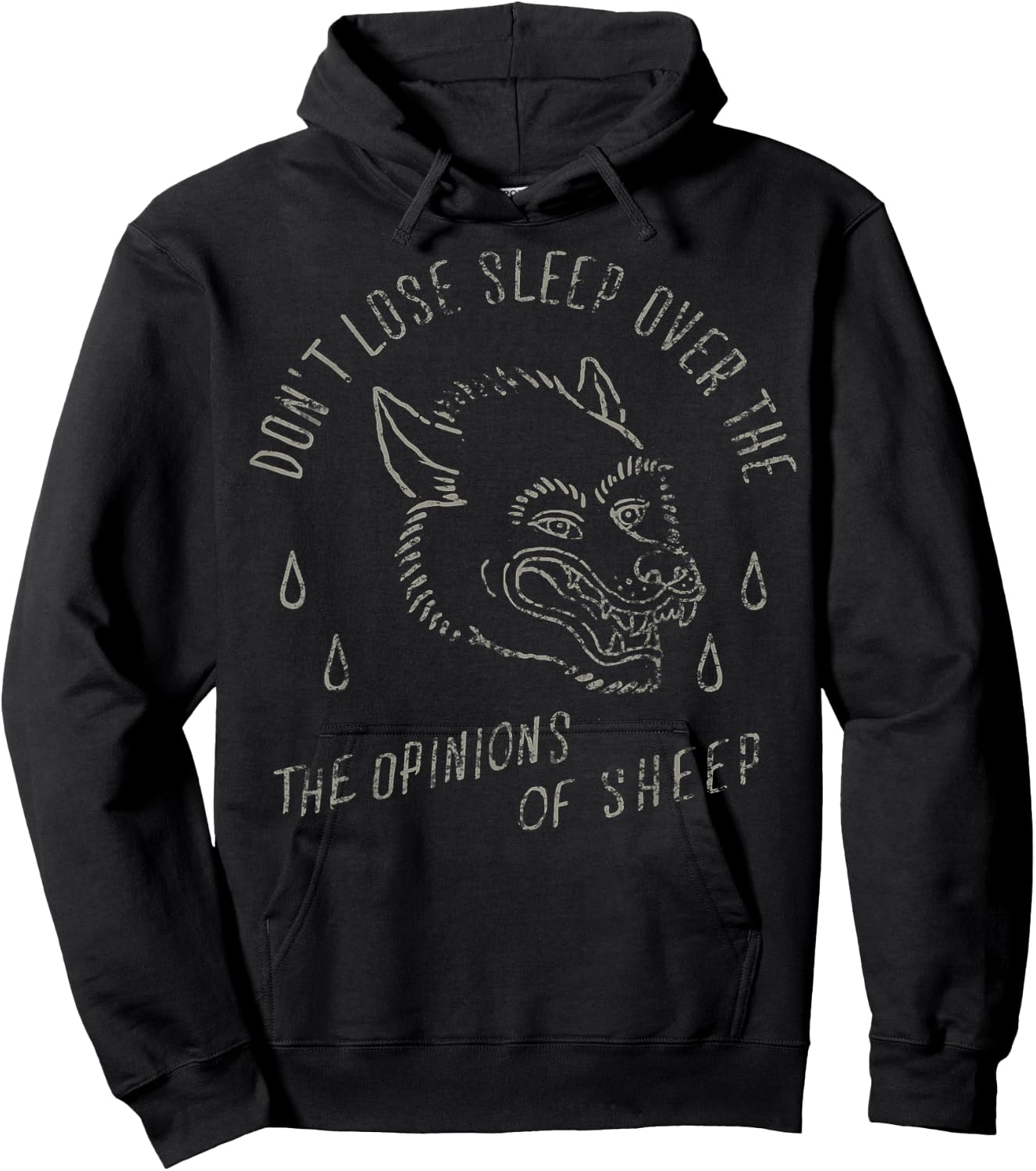 The Opinions Of Sheep Traditional Tattoo Wolf Blood Hoodie - Hoodie | Black
