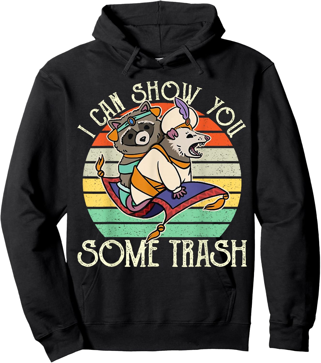 Vintage Possum Raccoon I Can Show You Some Trash Hoodie - Hoodie | Black