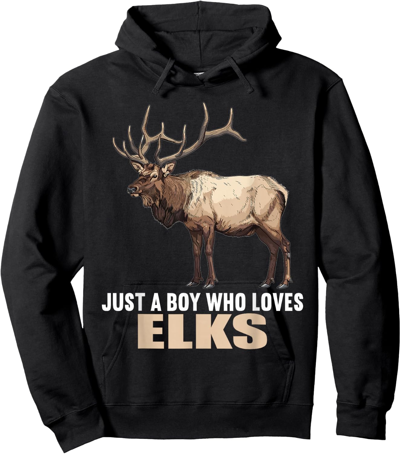 Just a Boy who loves Elks. Elks Elk Hoodie - Hoodie | Black