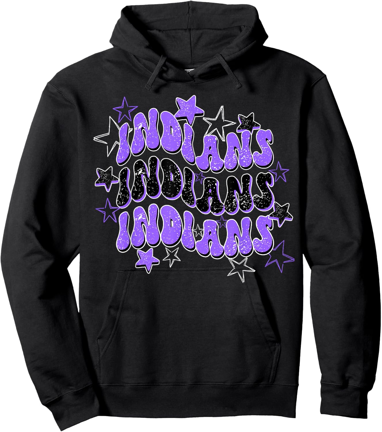 Purple Indians School Spirit Spirit Wear Hoodie - Hoodie | Black