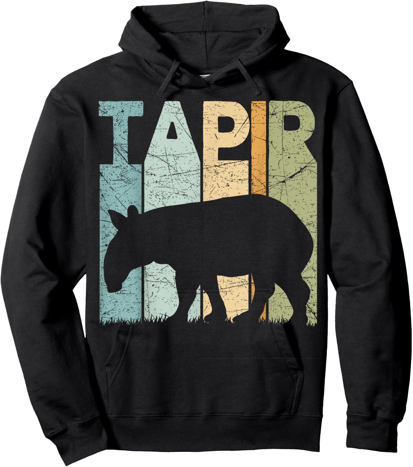 Tapir Vintage Animal Lover Retro Tapir Hoodie - Hoodie | Black