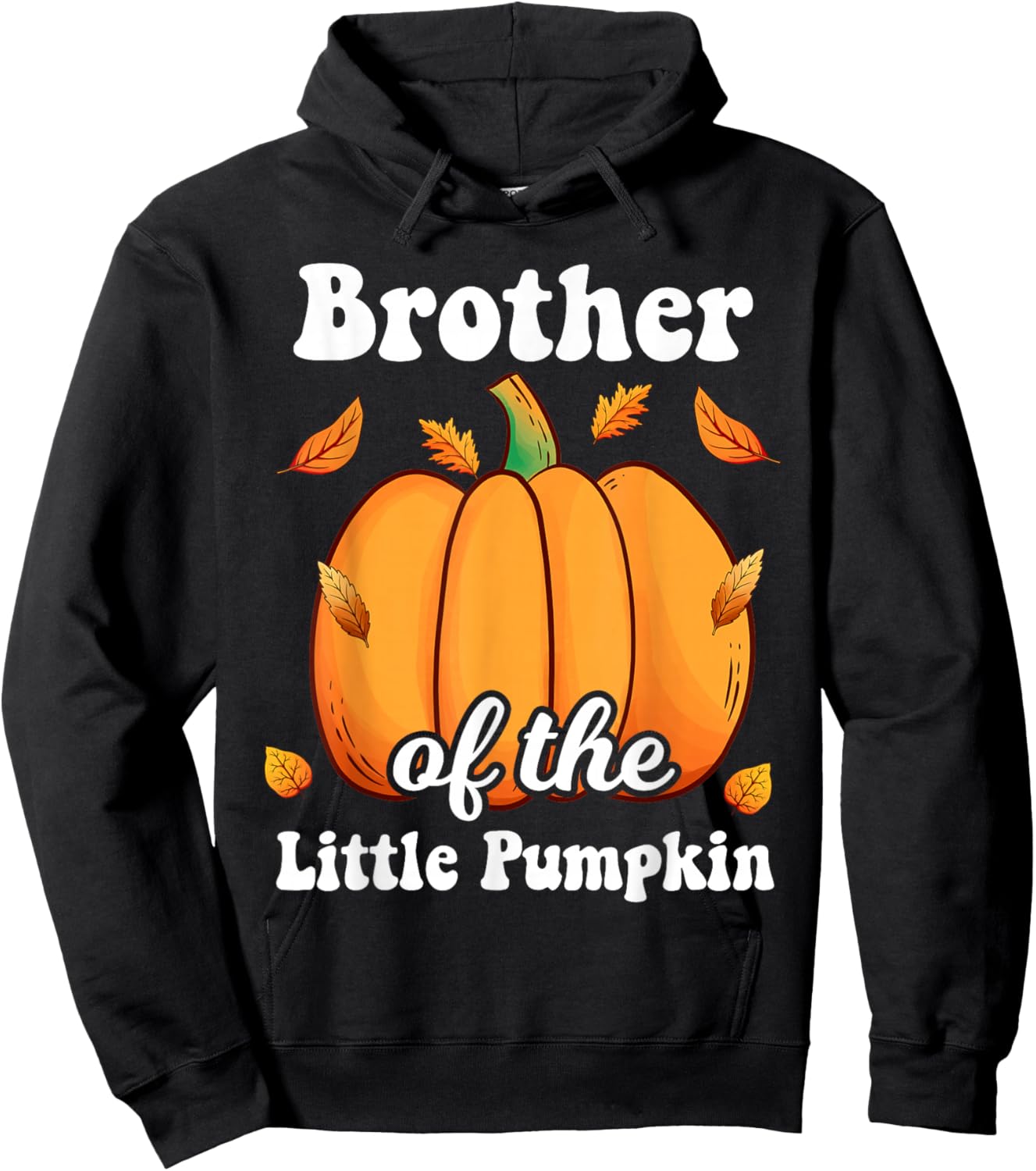 Brother of The Little Pumpkin Thanksgiving Baby Shower Hoodie - Hoodie | Black