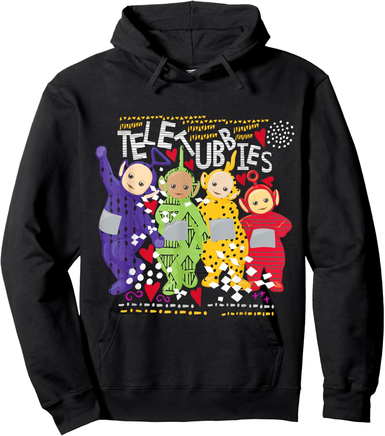 Teletubbies Adult T Shirt - Pattern Overload 3 Hoodie - Hoodie | Black