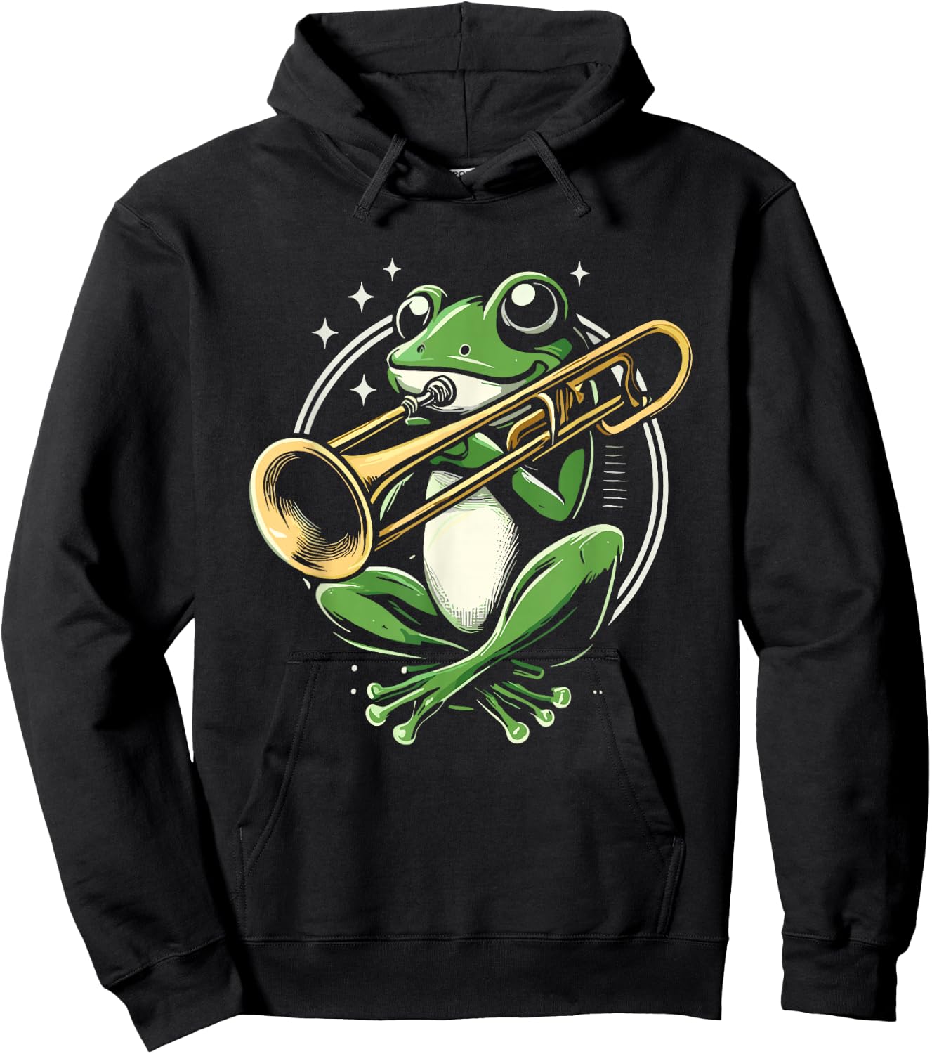 Frog Trombone Player Hoodie - Hoodie | Black