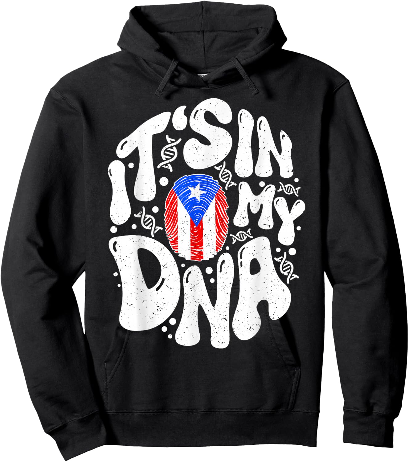 Puerto Rican It's In My DNA Puerto Rico Flag Pride Boricua Hoodie - Hoodie | Black