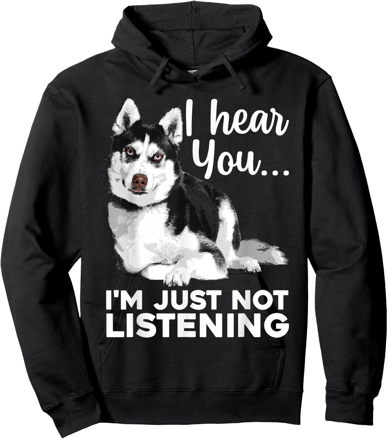 Funny Husky Dog Art Women Kids Siberian Husky Lover Hoodie - Hoodie | Black